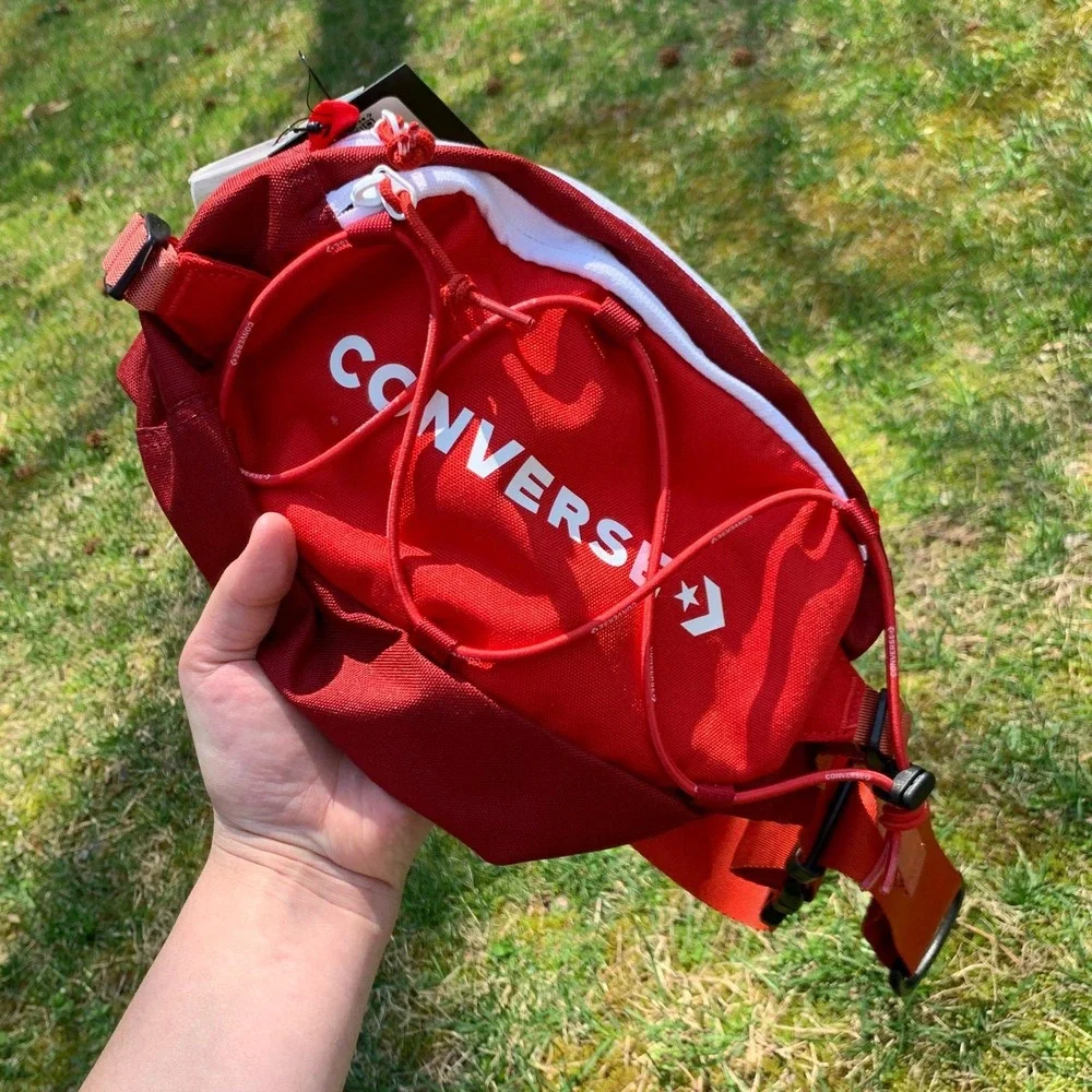 New With Tags Converse White Red Tactical Fanny Pack Bum Bag